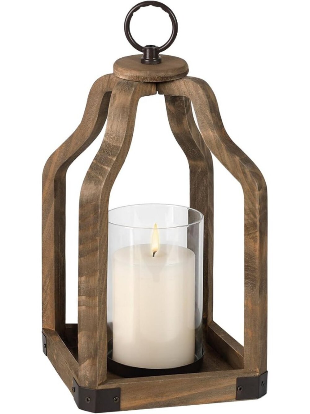 Rustic Wooden Lantern Candle Holder | Farmhouse Decor Accent & Home Styling